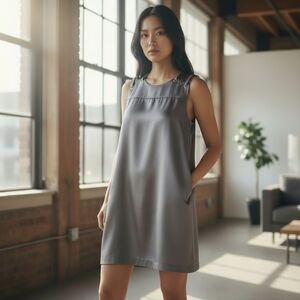 L.A.M.B. Sheath Mini Dress In Sleek Silver Women's Size 6